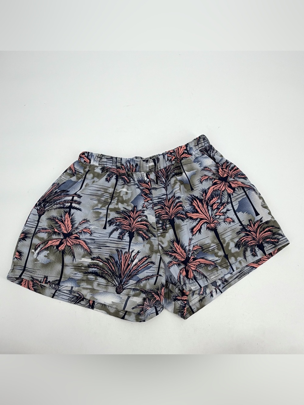 The Impeccable Pig Shorts Womens S Palm Print Polyester Tropical Pull On Pockets